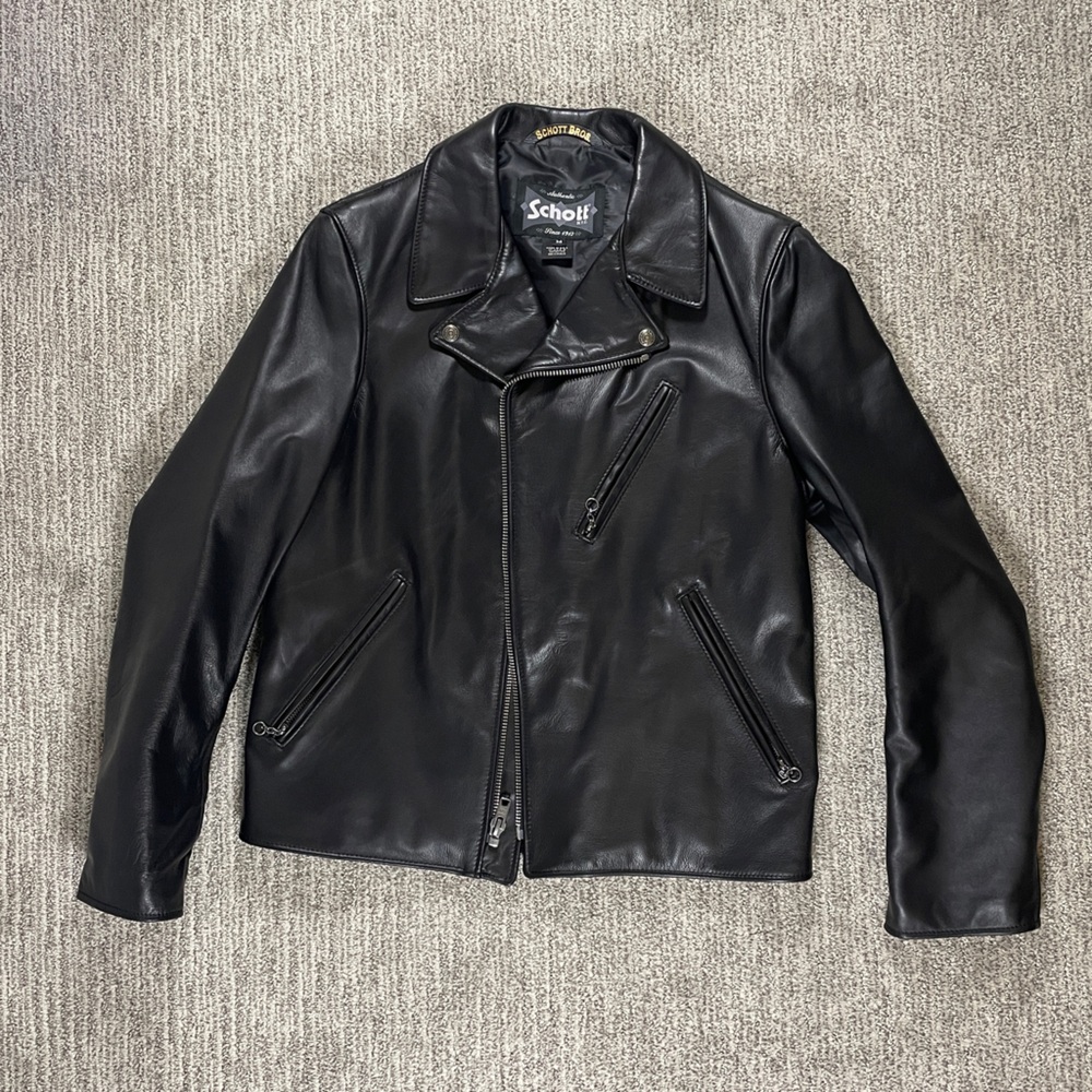 Schott Men's Black Moto Leather Jacket